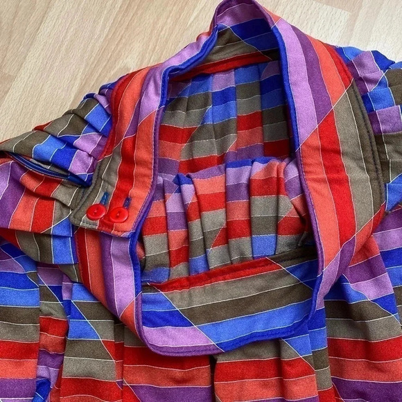 Vintage - 1970s Multicoloured Blue Red Green Skirt - Picture 3 of 3